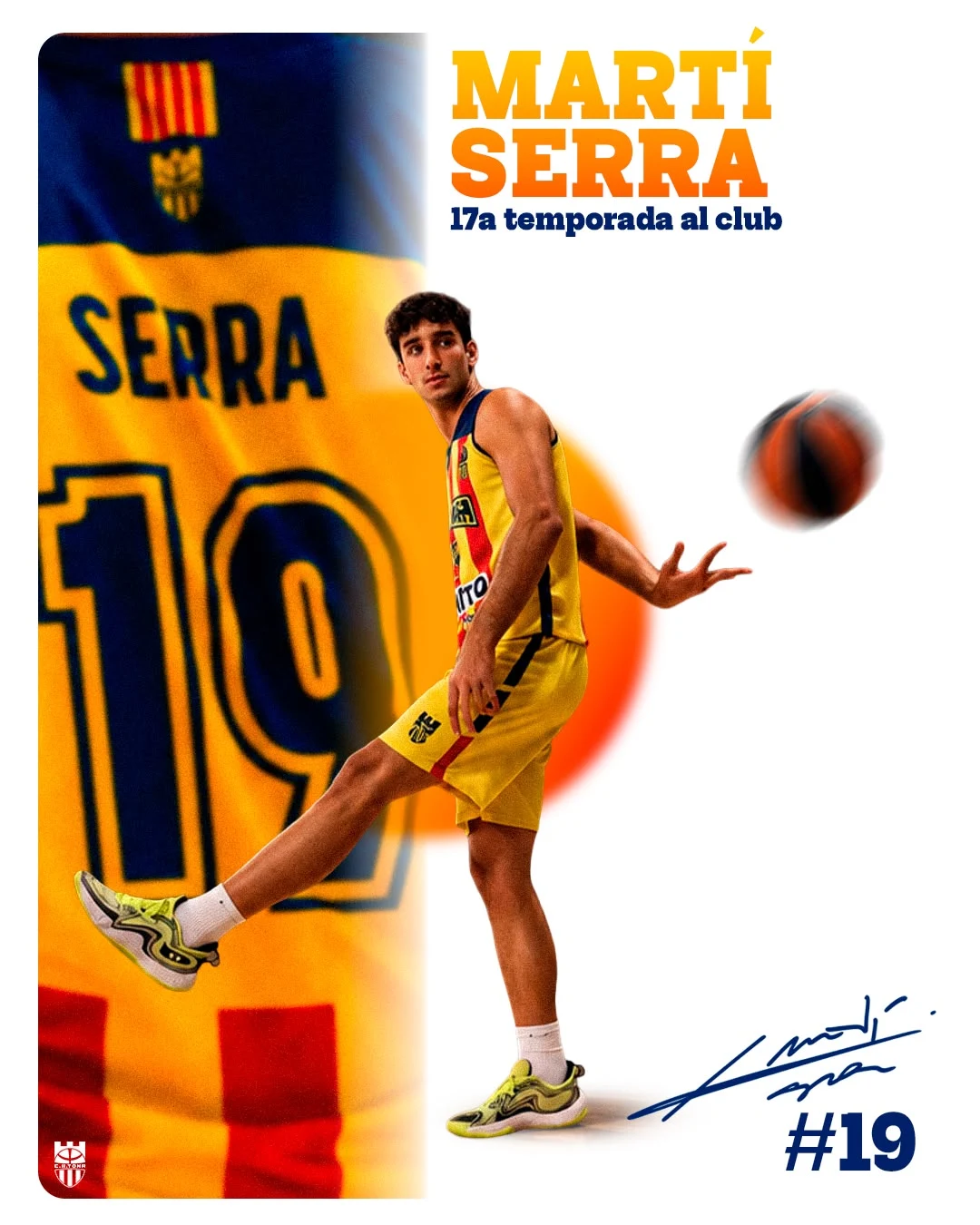 Disseny de presentació de Martí Serra, jugador del CB Tona